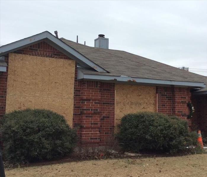 boarded up home